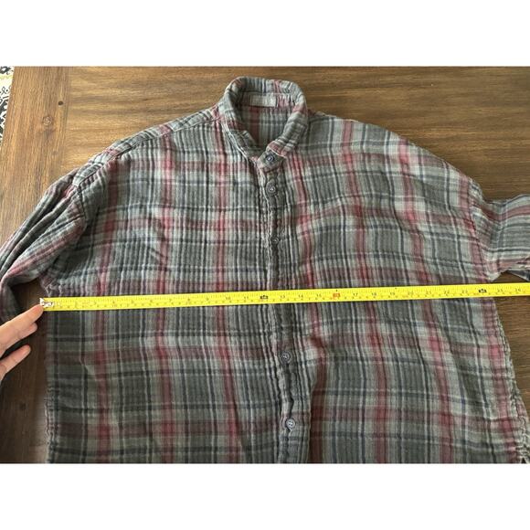 CP Shades Shirt Womens Medium Gauze Plaid Relaxed Long Sleeve Button Up Barn - Picture 3 of 9